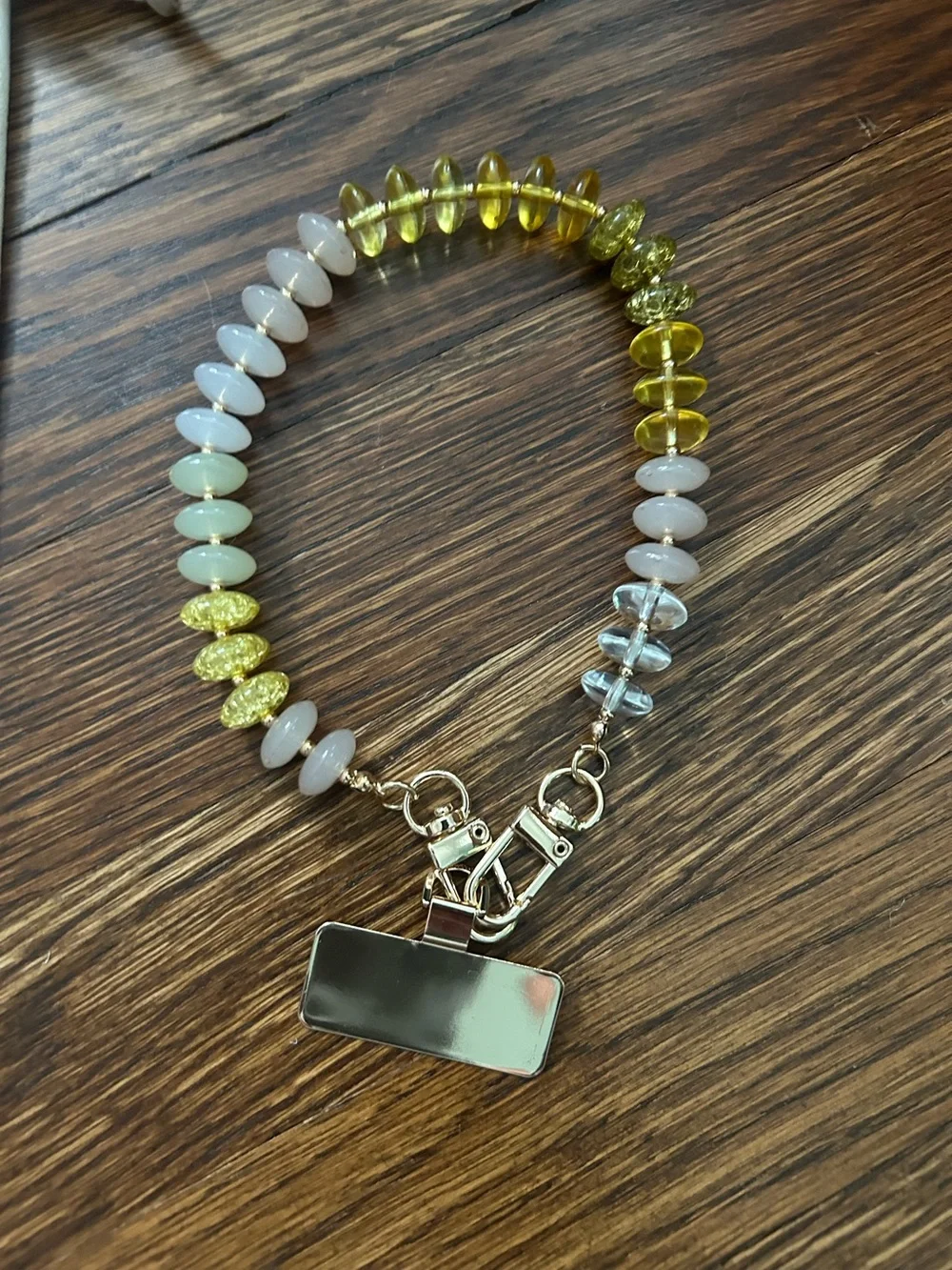 Gold and Pastel Beaded phone chain